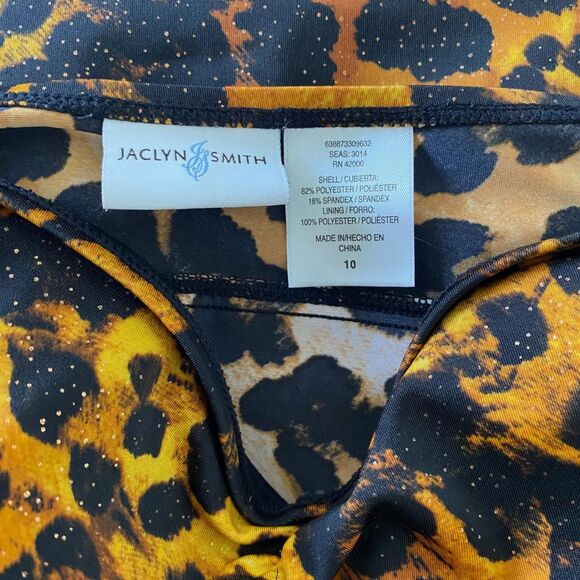 Early 2000’s Cinched Animal Print Black Gold Cheetah Glitter Tube Top M - Picture 7 of 7